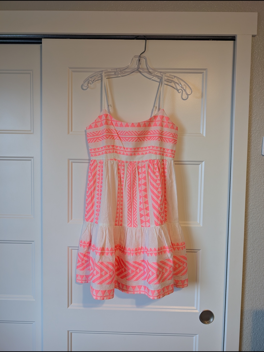 Women's Pink Patterned Spaghetti-Strap Dress